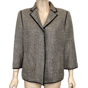 Sigrid Olsen Tweed wool blend‎ jacket blazer size 8 Brown/Tan